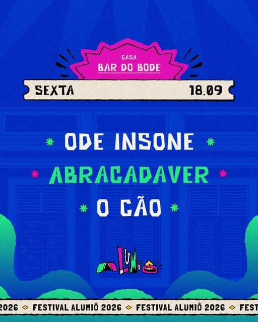 Cartaz oficial de sexta, 18/09: Bar do Bode. A programação está disponível em texto na página Programação.