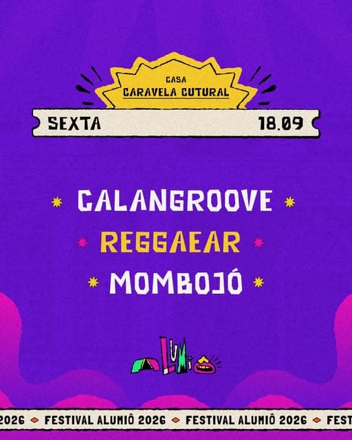 Cartaz oficial de sexta, 18/09: Caravela Cultural. A programação está disponível em texto na página Programação.